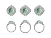 Sterling Silver Semi Mount Ring Setting Oval OV 14x10mm Art Deco Cabochon DHJ